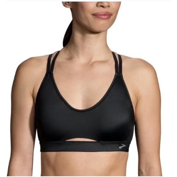 New NWT Brooks Fastforward Free Black Sports Bra XS Low Impact - Picture 1 of 6